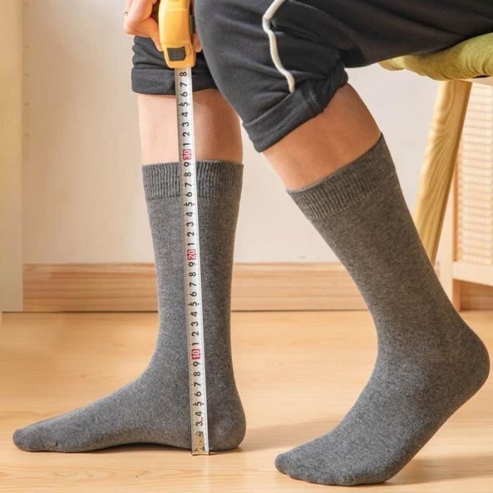 Lot de chaussette longues homme 6 paires chaussettes d hiver epaisses et chaudes en coton 6 paires Gris clair Cdiscount Pret a Porter