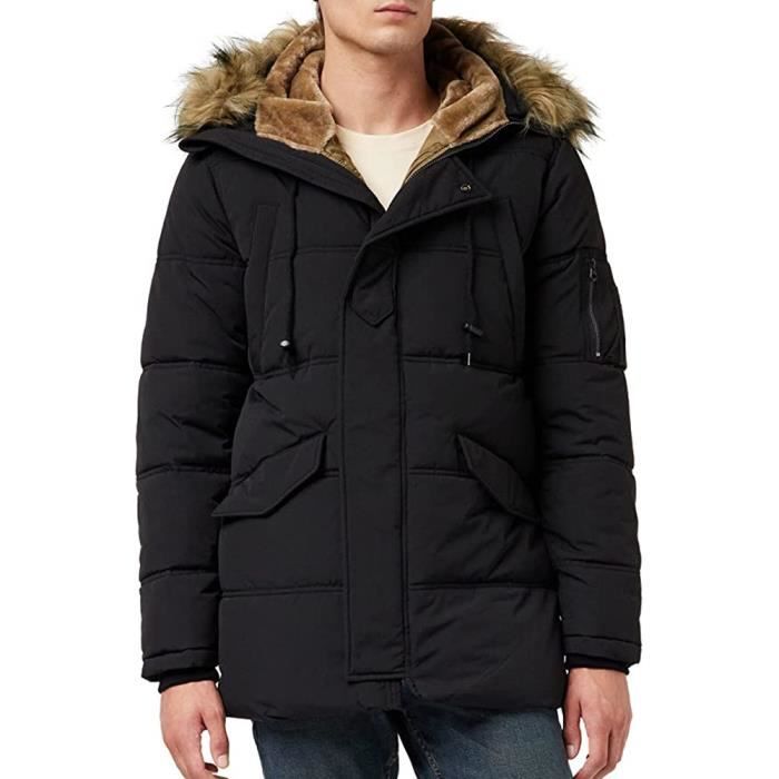 Parka Noir Homme Schott Snork