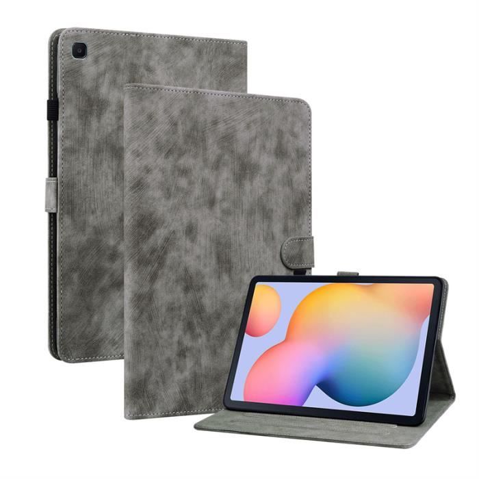 Coque Tablette Samsung Galaxy Tab S6 Lite 10.4 2022-2020 (SM-P613-P619-P610-P615  Étui Coque en Cuir PU Housse Magnetic Housse -Gris - Cdiscount Informatique