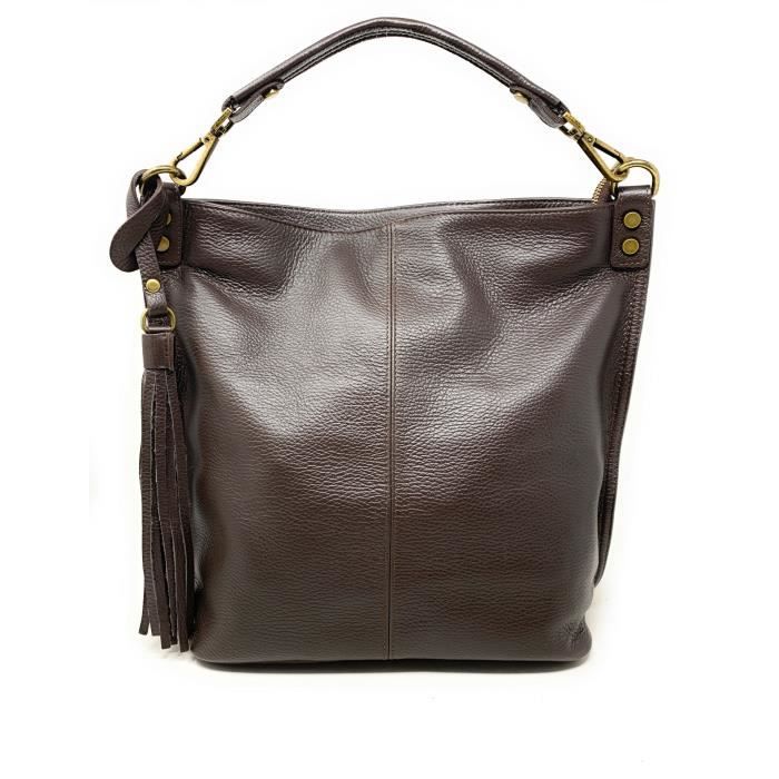 Sacs Femme | Sac à main en cuir brossé SANDSTORM Chocolat | Oh My Bag