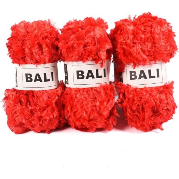 Lot de 3 pelotes de fil à tricoter en coton pour débutants, épais pour crochet et tricot (44 grains de café) - Taille M (peigné) - 283,5 g