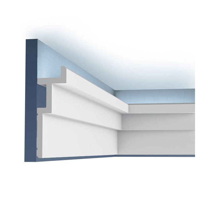 Corniche Orac Decor C396 Modern Steps Corniche Eclairage Indirect Moulure Decorative Design Moderne Blanc 2 M Achat Vente Lambris Bois Pvc Orac Decor C396 Cdiscount