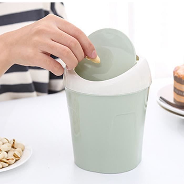 COCOMU Petite poubelle de table avec couvercle, petite poubelle