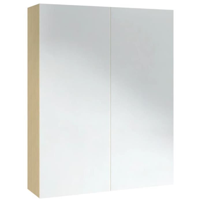Relaxdays Miroir Pour Salle De Bain, Pour Le Mur, Support De Rangement Cadre Rectangulaire Hxlxp 55x40x12 Cm Blanc 69378812