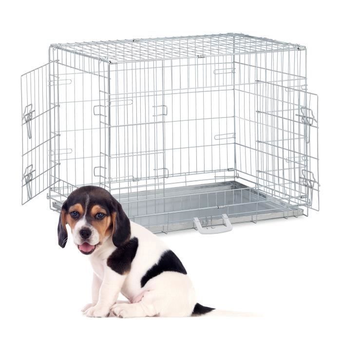 Cage pliable avec fond pour chien - 10039812-58
