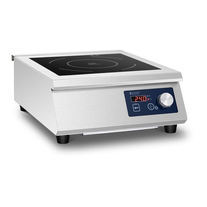 Plaque de Cuisson Posable À Induction Vitrocéramique Minuterie 240°C ø33cm 5000w