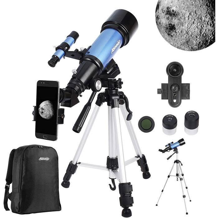 RUMOCOVO® Télescope Astronomique Enfant 400-70mm Réfracteur Télescope Adulte Débutant Portable avec Adaptateur Téléphonique