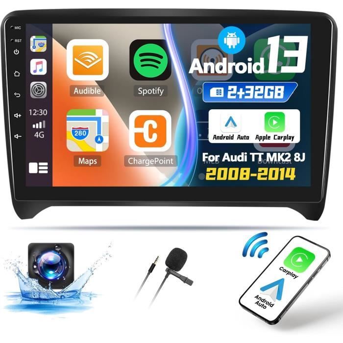 Inefala Autoradio Android 13 9" Pour Audi A4 B6 B7 2001-2008 - 2Go/64Go, Wireless CarPlay, Android Auto, GPS, WiFi, BT