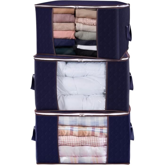 Lot De 4 Sacs De Rangement 90L - Grandes Caisses Pliables Pour Déménagement, Sous Lit - Beige