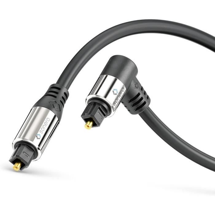 Premium Câble Optique Toslink,10.0M,Contacts Plaqués Or,1 X Prise 90 ...