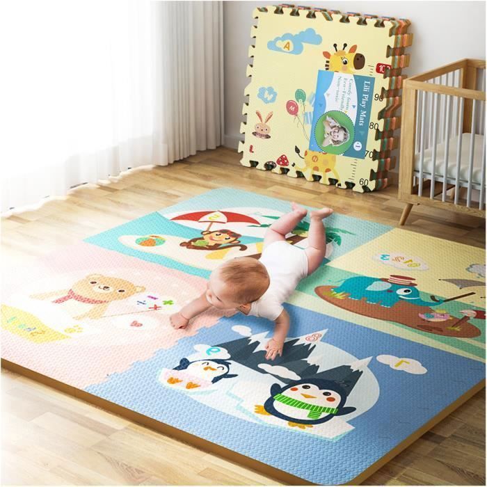 Eva Mosaïque Tapis De Sol En Mousse Pour Bébé, Tapis Puzzles De Jeu Rampant  Chambre, Animal Motif, 60 * 60 * 1,0 Cm - Cdiscount Puériculture & Eveil  Bébé