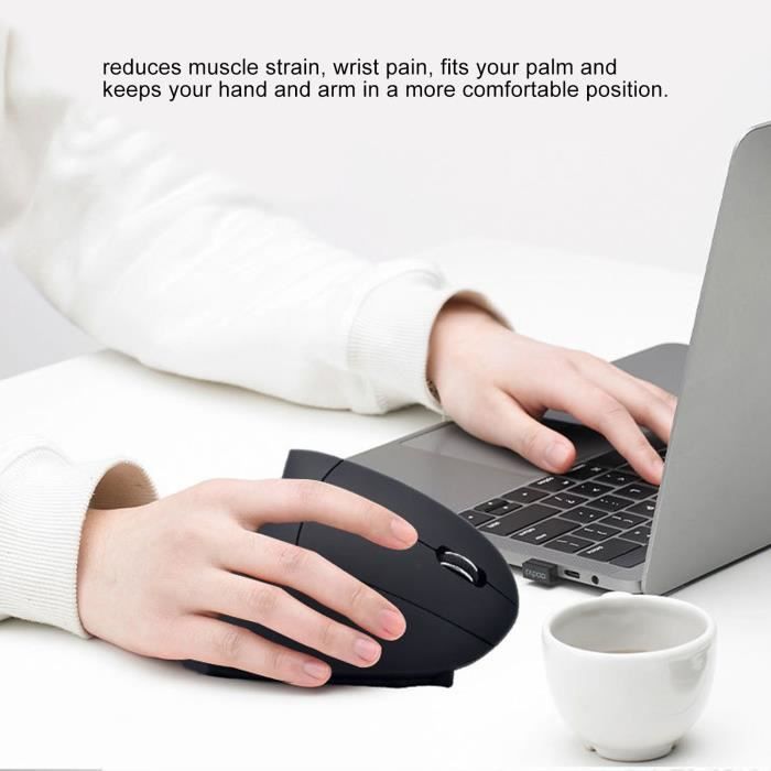 Shipenophy souris ergonomique sans fil Souris verticale sans fil 2.4 ghz DPI réglable alimentée par informatique dordinateur