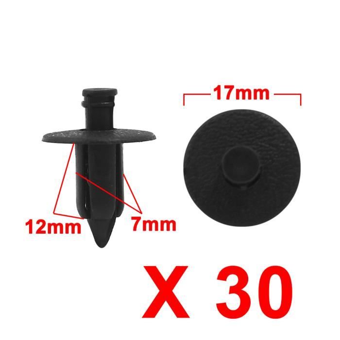 10x 6.5-7mm Trou Plastique Garniture Poussoir Rivet Pin Clips fixation pare-chocs Montage