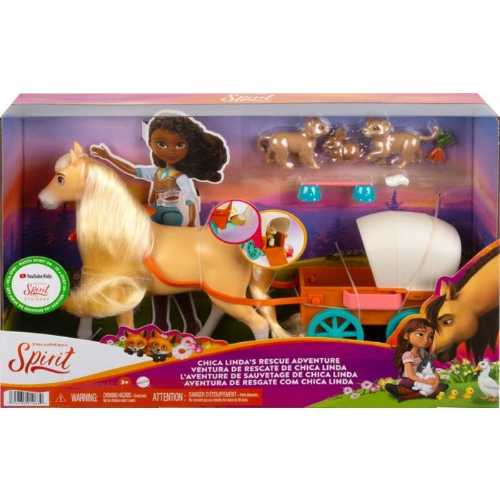 Coffret Spirit Jument Chica Linda et Cheval Brun avec Sa Carriole et  Animaux et Accessoires Set Jouet Fille Et 1 Carte - Cdiscount Jeux - Jouets