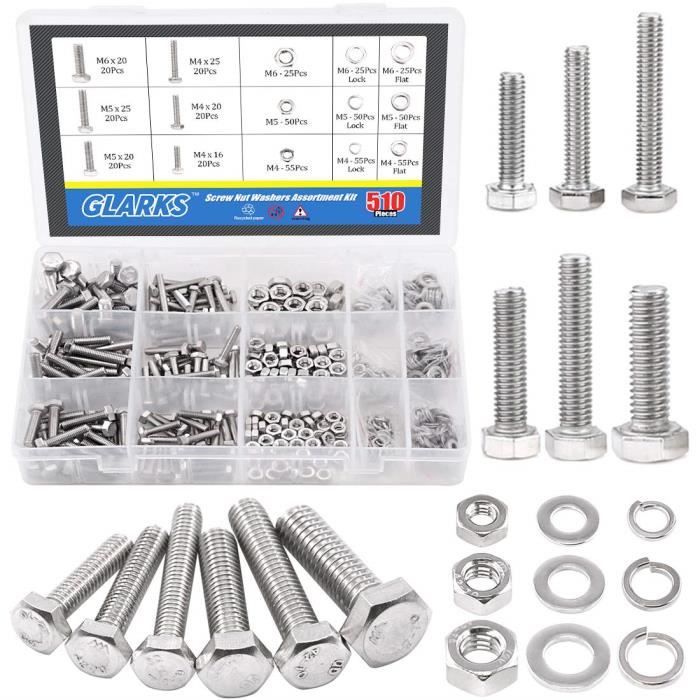 Lot De 6 Boulons De Carrosserie 3/8-16 X 3-1/2 Avec écrous Et Rondelles - Uxcell
