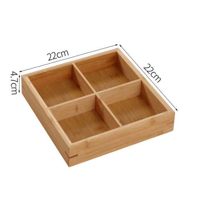 Plat apéritif 3 cases marron en bois Serving_dishes | Maisons du Monde
