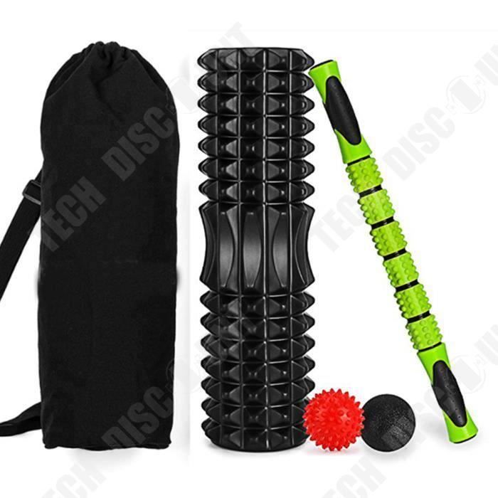 RumbleRoller 28984 Rouleau en mousse musculaire texturée pour manipuler les tissus mous comme un massothérapeute Noir