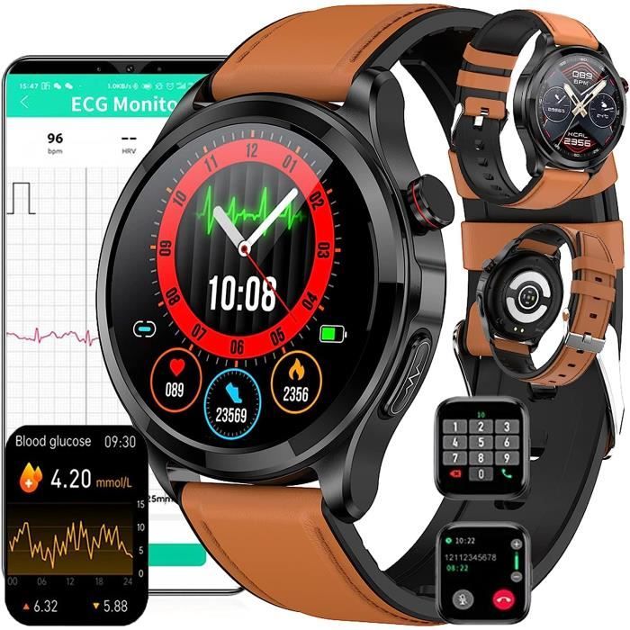 FRAKS Ultra Mince 0.8cm Montre Connectée Fitness – Cardio, SpO2, Sommeil, Notifications, 12 Sports