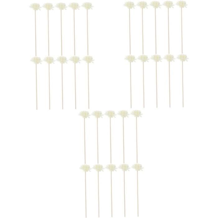 Kit 8 Bâtonnets Diffuseurs En Rotin Avec Fleurs Séchées - Pour Parfum D'intérieur - Longueur Environ 21 Cm