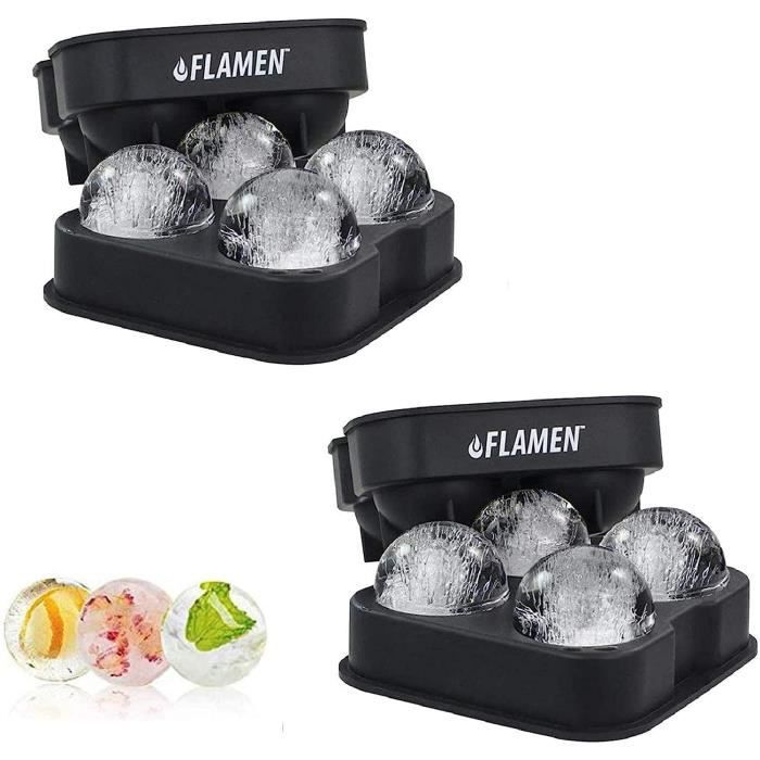 JRISBO Silicone Bac a Glacon avec Couvercle, 6 CM Grand Bac à Glaçons XXL Moule Glacons Sans BPA & Faciles à Retirer, Gros Glaçon Ice Cube Tray pour Cocktails Whisky (2 VERT