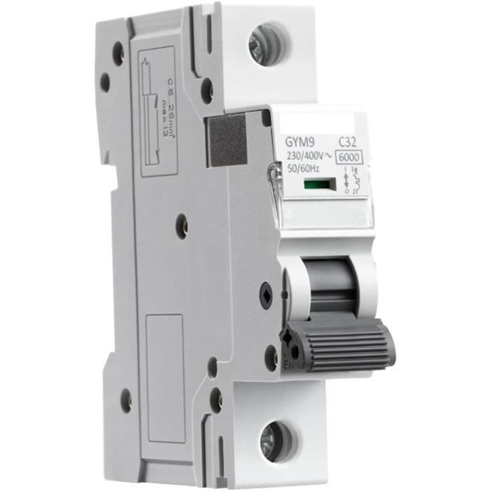 Disjoncteur 1P 63A Courbe C - Gris - Protection Contre Surcharge Et Court-circuit - Pour Tableau électrique Résidentiel Ou Commercial - 12