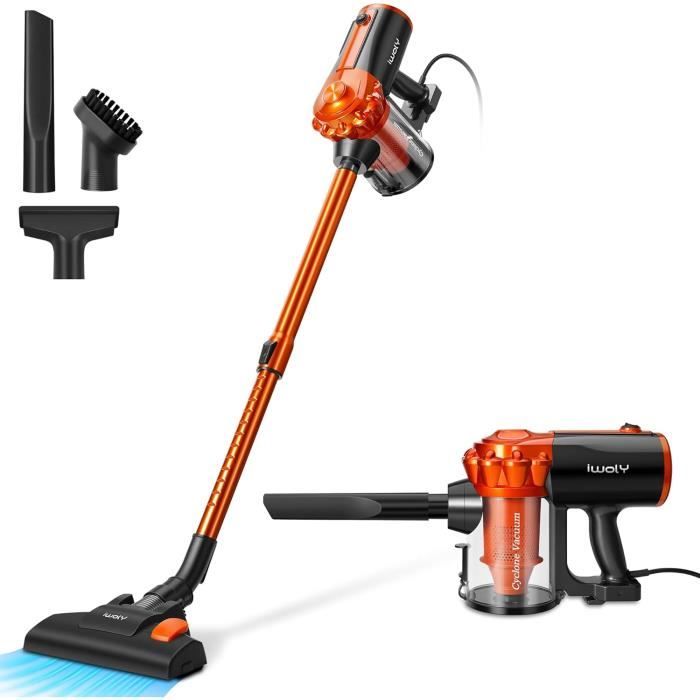 Aspirateur Traîneau 2000W EagerMinds Sans Sac - Filtration HEPA 99,97%, Câble 4,5m, Buses Incluses