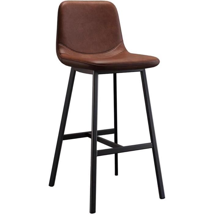 LBSI Tabourets De Bar Chaises De Bar De Comptoir De Cuisine De Petit Déjeuner, Avec Pieds En Bois Et Dossier Tabourets De Siège En Cuir 62 Cm, 72 Cm, 82 Cm