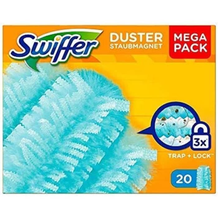 20 Recharges Pour Attrape-Poussière Swiffer 360° + Poignée Et Manche | Nettoyage Poussière