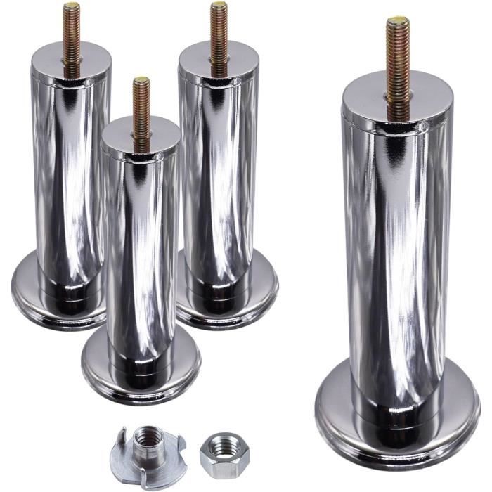 Lot De 4 Pieds De Meuble Pour Pieds De Canapé Chromé 150 Mm[u4123