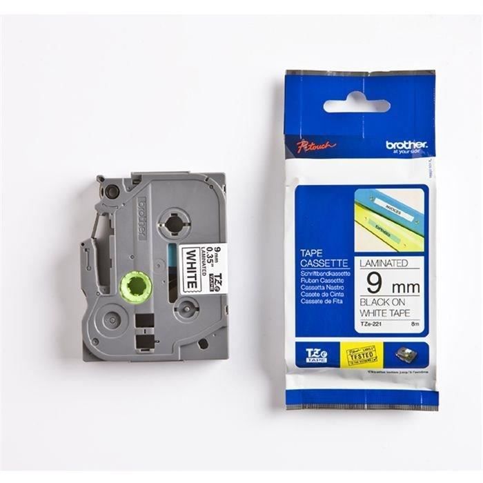 NEOUZA Lot de 5 rubans adhésifs plastifiés compatibles avec Brother P-Touch TZe TZ TZe221 TZe421 TZe521 TZe621 TZe721 9 mm x 8 m impression noire sur blanc, rouge, bleu, jaune, vert 