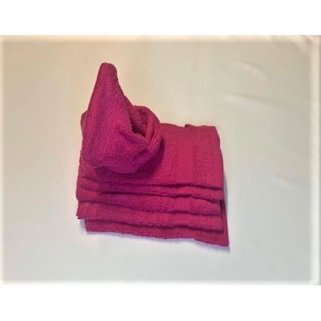 Lot de 6gants detoilette21x15cm-500g-m2100%cotonFushia