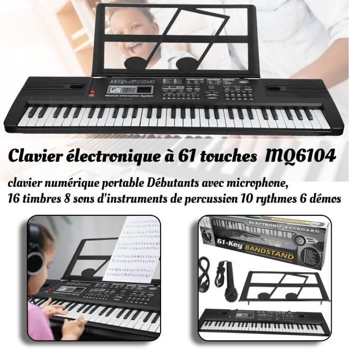 MAX KB4 - Kit complet piano numérique débutant avec support pour piano,  banc de clavier rembourré et casque audio - Cdiscount Instruments de musique