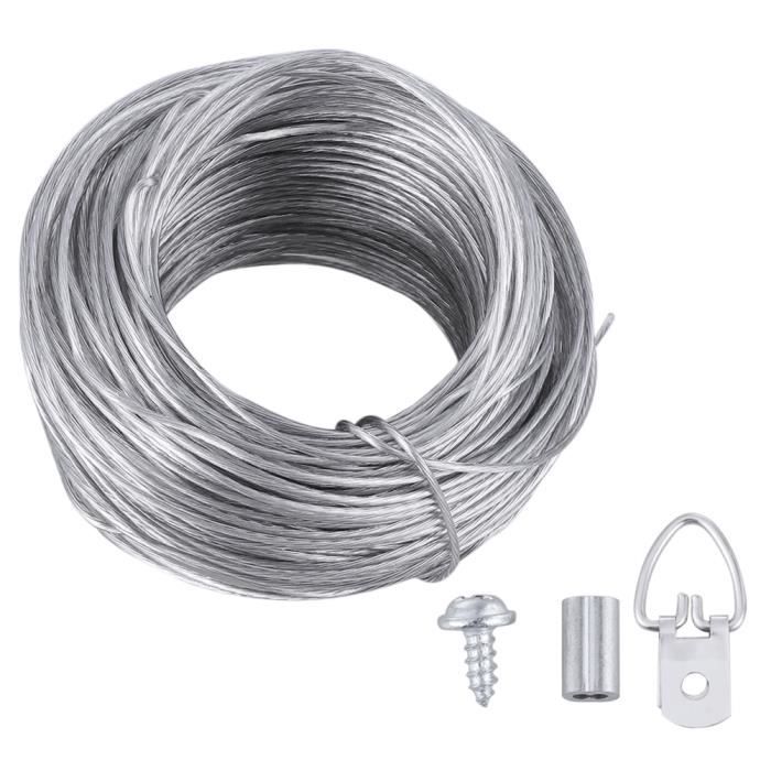 1 ensemble de fil photo câble métallique cintre crochet suspendu pour tenir  papier CROCHET - PEIGNE - ANNEAU D'ACCROCHE - PITON - Cdiscount Bricolage