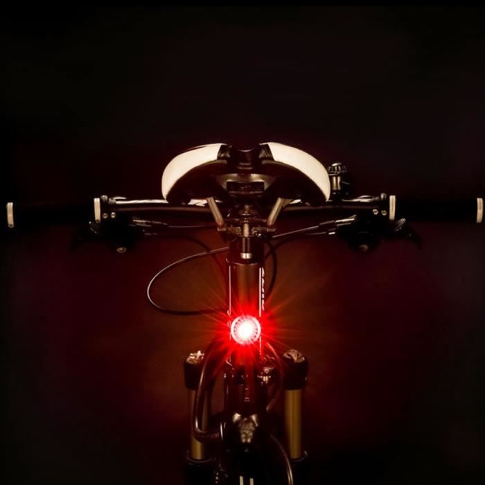 Kit éclairage Vélo Avant Et Arrière Rechargeable USB - Blanc/rouge, étanche, 5 Modes - Marque Amtech