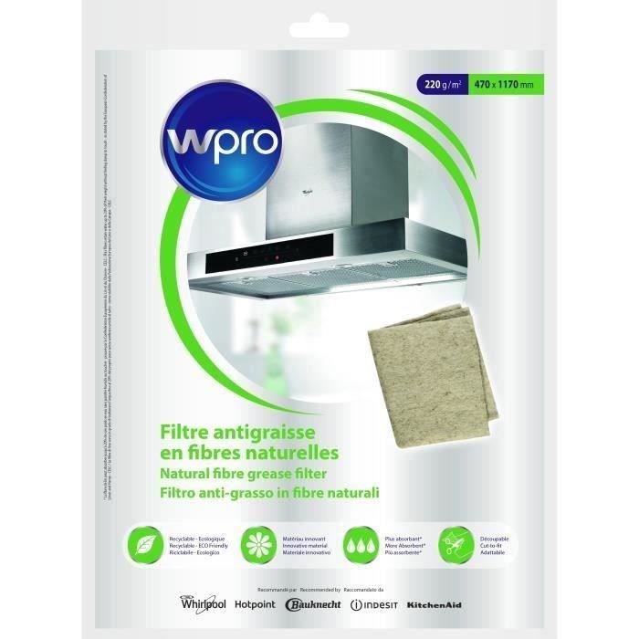 WPRO NGF221 Filtre antigraisse universel en fibres naturelles de lin - 220g/m² 47 x 117 cm - hyper a