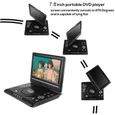 7,8 pouces lecteur dvd portable, batterie rechargeable blu-ray avec tv fm usb jeu fonction tv et mobile lecteur dvd-1