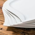 12pcs Assiettes Plates 27.5cm Vaisselles Assiette Carrée Porcelaine Plat Service de Table Malacasa Série ELVIRA-1