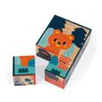 Puzzle en bois 6 cubes animaux - JANOD - Animaux - Enfant - 12 mois - Moins de 100 pièces - Orange-1
