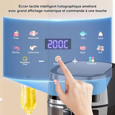 Friteuse Sans Huile BALITTA 6L - Air Fryer XXL, Ecran Tactile LED, 10 Programmes, Cavité Métal - 1500W