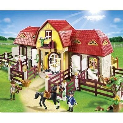 PLAYMOBIL Haras avec Chevaux et Enclos 4 Box 3 Chevaux