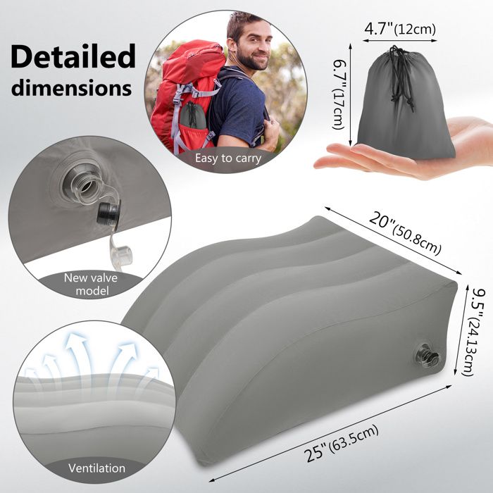 Coussin Gonflable LuxoCare – Réhausseur De Jambes Ajustable, En PVC, Pour Dormir, Voyager, Camping, Soulage Le Dos Et Les Genoux