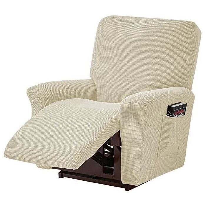 KMQRDZi Housse De Fauteuil Relax 4 Pièces Extensible – Marron – Lavable, Anti-Rayures, Anti-Abrasion Pour Canapé Relaxation