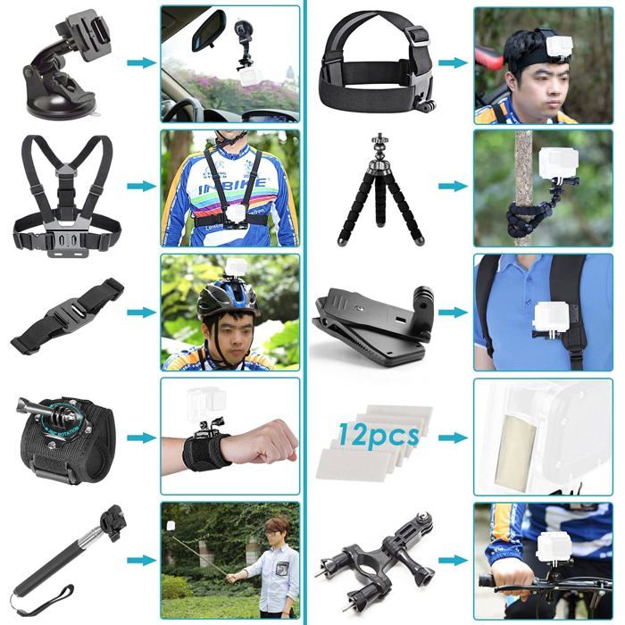 AKASO Kit d'Accessoires pour Caméra d'Action 60 en 1 AKASO Kit d'Accessoires pour Caméra d'Action 60 en 1