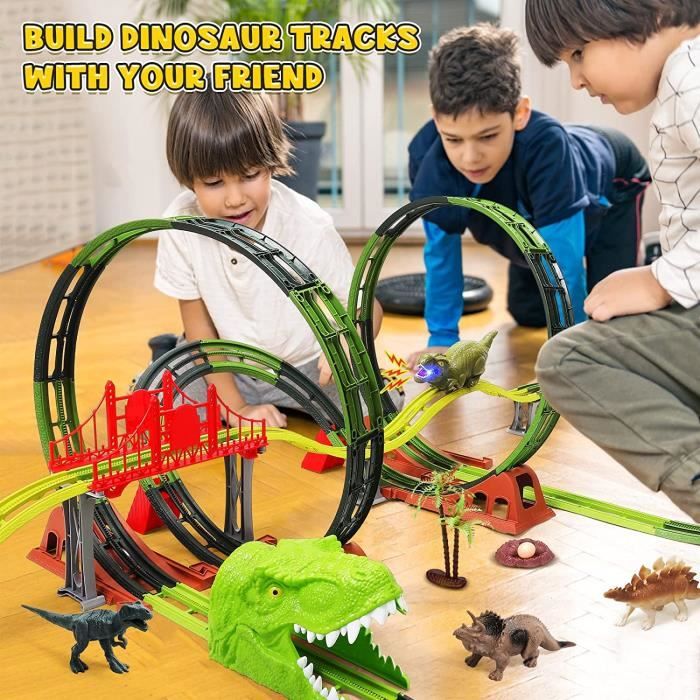 Dinosaure Circuit Voiture Enfant,Circuit Voiture Electrique avec 8 Voitures  de Jouet et Railsde Piste Course Dinosaure - Cdiscount Jeux - Jouets