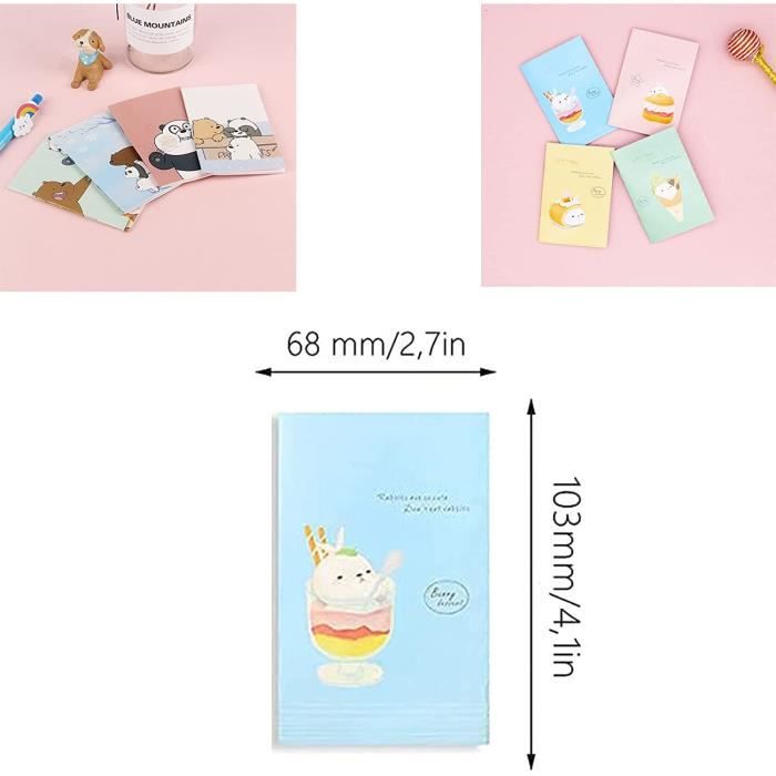 Lot De 8 Mini Blocs-notes 14x7 Cm – 50 Pages Chacun – Carnet De Poche Pour Bureau Et Voyages