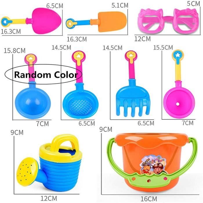 Sloosh Lot de 12 seaux à sable avec pelles pour enfants, seaux de plage, jouets, fêtes, seau en plastique avec poignées