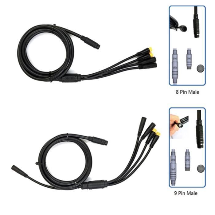 Câble Extension Étanché 1T5 9 Broches Pour Vélo Électrique KT - Contrôleur, Frein, Accélérateur