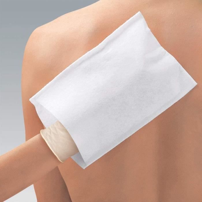 Gants de toilette jetables, non tissés molletonnés blancs Gants de toilette jetables, non tissés molletonnés blancs