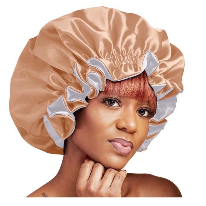Bonnet De Douche Nouveau femmes grande taille beaute Satin double Bonnet femmes beaute Satin soie Bonnet sommeil Type VIOLET B Cdiscount Au quotidien