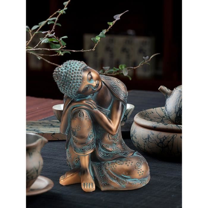 Statue tête de bouddha en résine : décoration de jardin Feng Shui